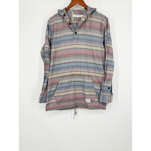 Ezekiel Mens Pangea Henley Hoodie Large Beach Surf Baja Causal Coastal Western